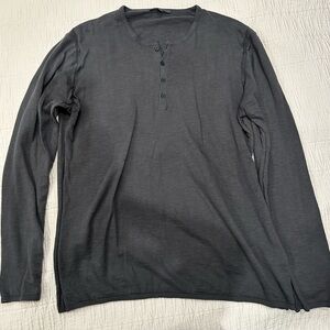 John Varvatos Grey Long Sleeve Henley XL